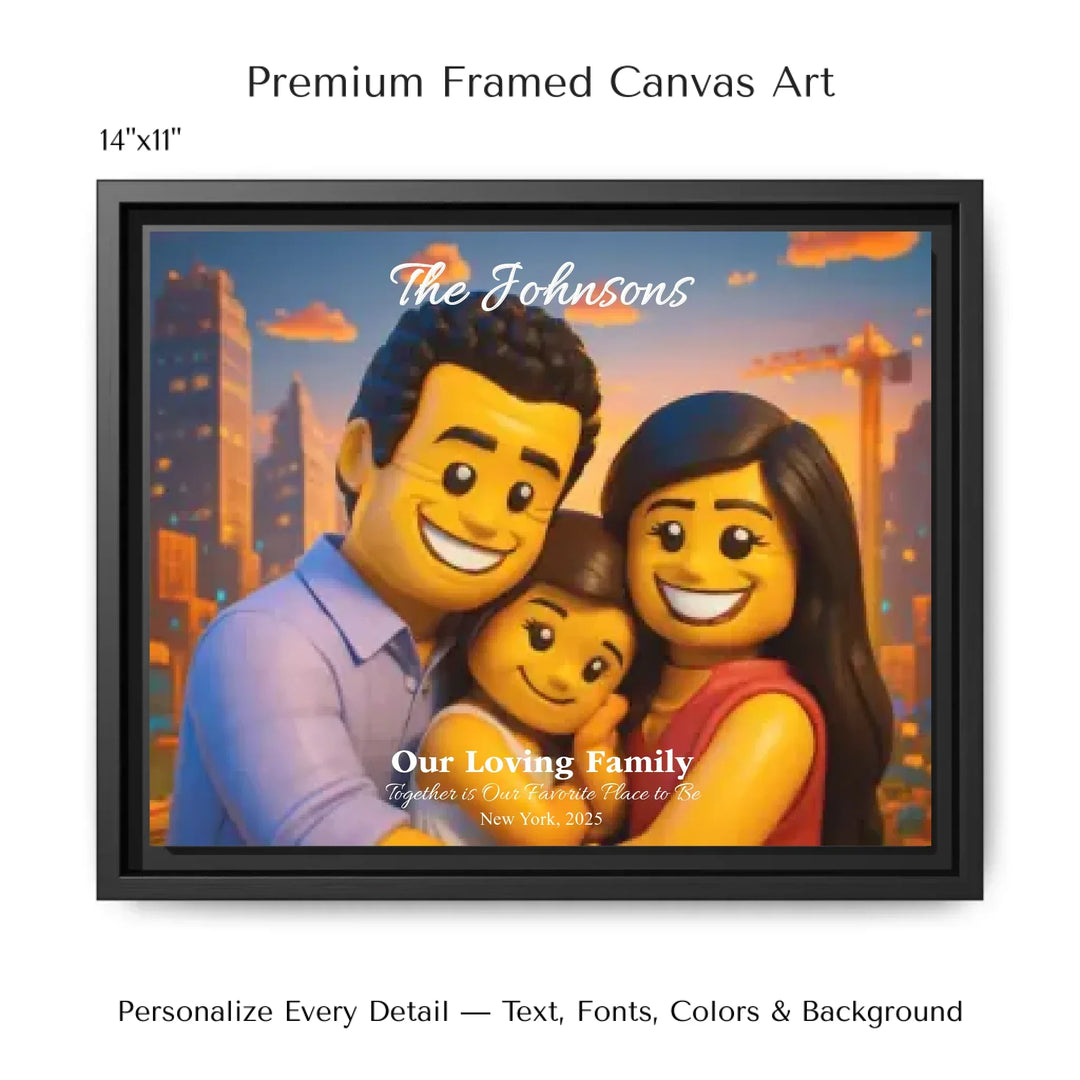 Personalized star map wall art with customizable background, title, names, date, location, and coordinates - 14x11 framed canvas-ARTFULANE