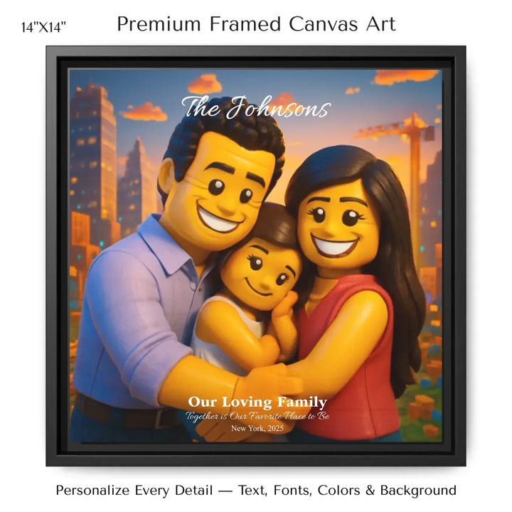 Personalized star map wall art with customizable background, title, names, date, location, and coordinates - 14x14 framed canvas-ARTFULANE