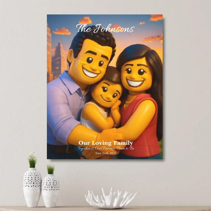 Personalized star map wall art with customizable background, title, names, date, location, and coordinates - unframed canvas on wall-ARTFULANE