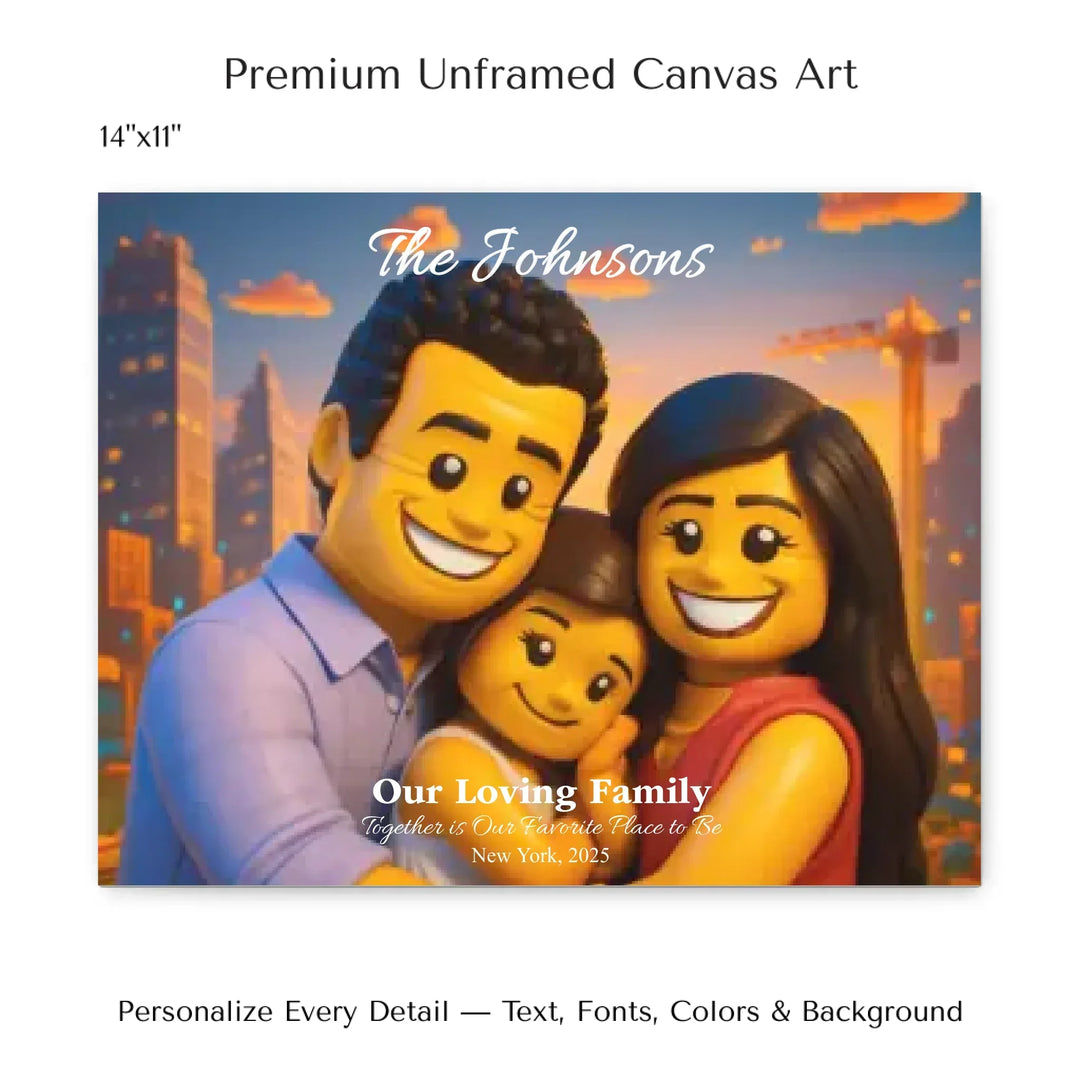 Personalized star map wall art with customizable background, title, names, date, location, and coordinates - 14x11 stretched canvas-ARTFULANE