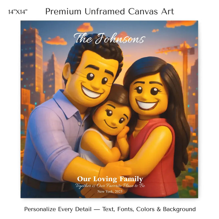 Personalized star map wall art with customizable background, title, names, date, location, and coordinates - 14x14 stretched canvas-ARTFULANE