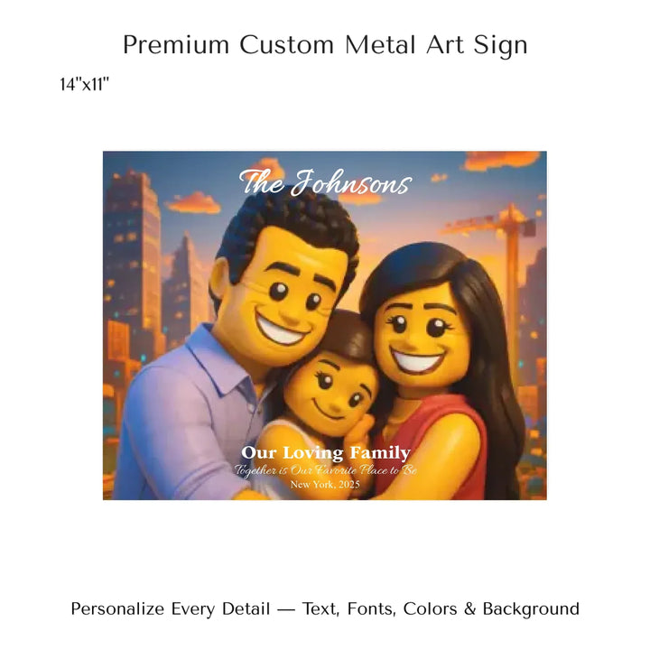 Personalized star map wall art with customizable background, title, names, date, location, and coordinates - 14x11 metal art sign-ARTFULANE