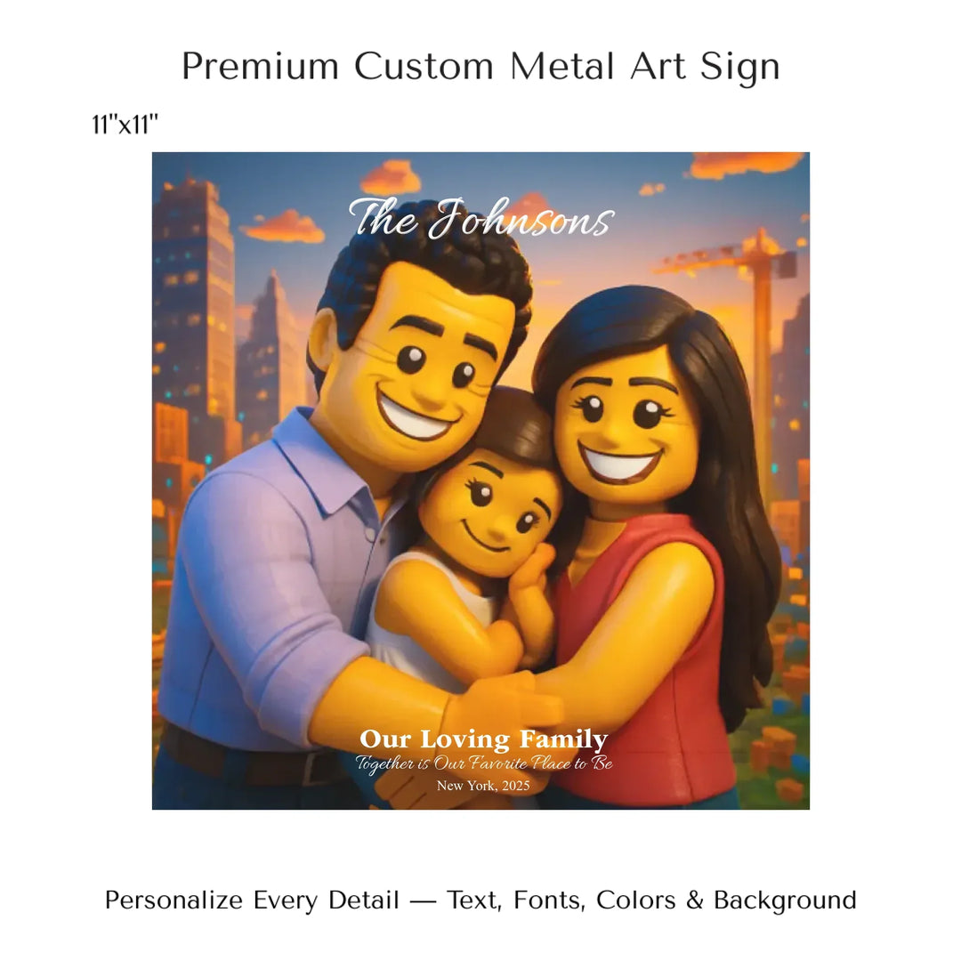 Personalized star map wall art with customizable background, title, names, date, location, and coordinates - 11x11 metal art sign-ARTFULANE