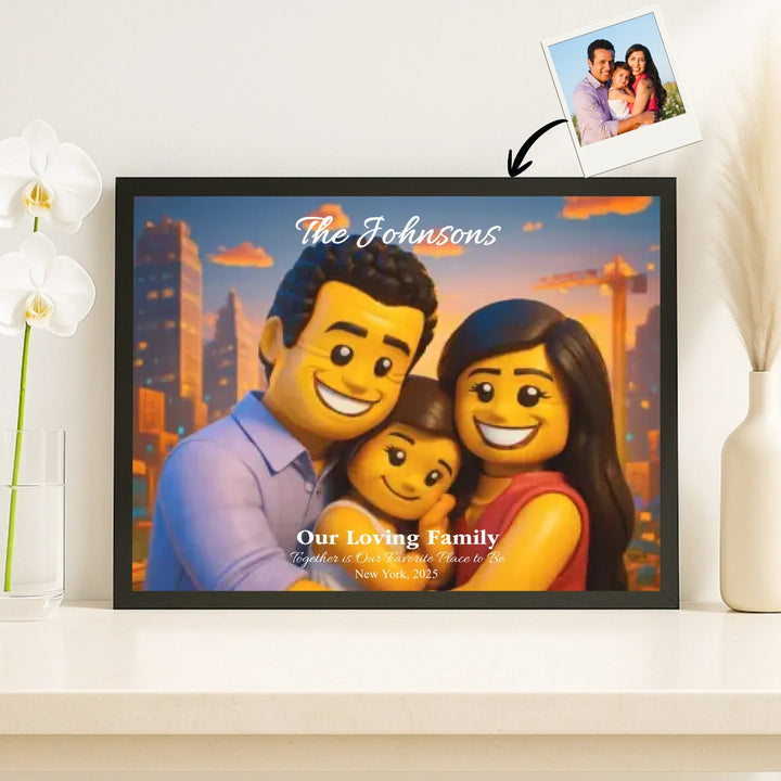 Personalized star map wall art with mountain landscape, custom night sky, constellation lines, and editable names, date, and coordinates -framed canvas on shelf-ARTFULANE