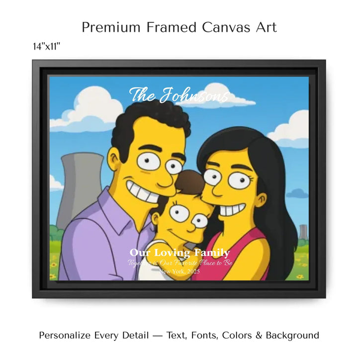 Personalized star map wall art with customizable background, title, names, date, location, and coordinates - 14x11 framed canvas-ARTFULANE