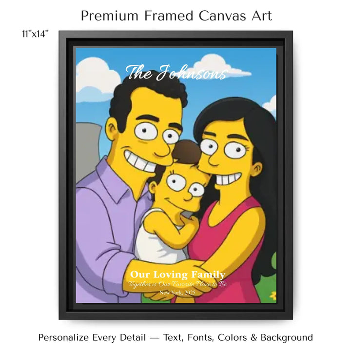 Personalized star map wall art with customizable background, title, names, date, location, and coordinates - 11x14 framed canvas-ARTFULANE