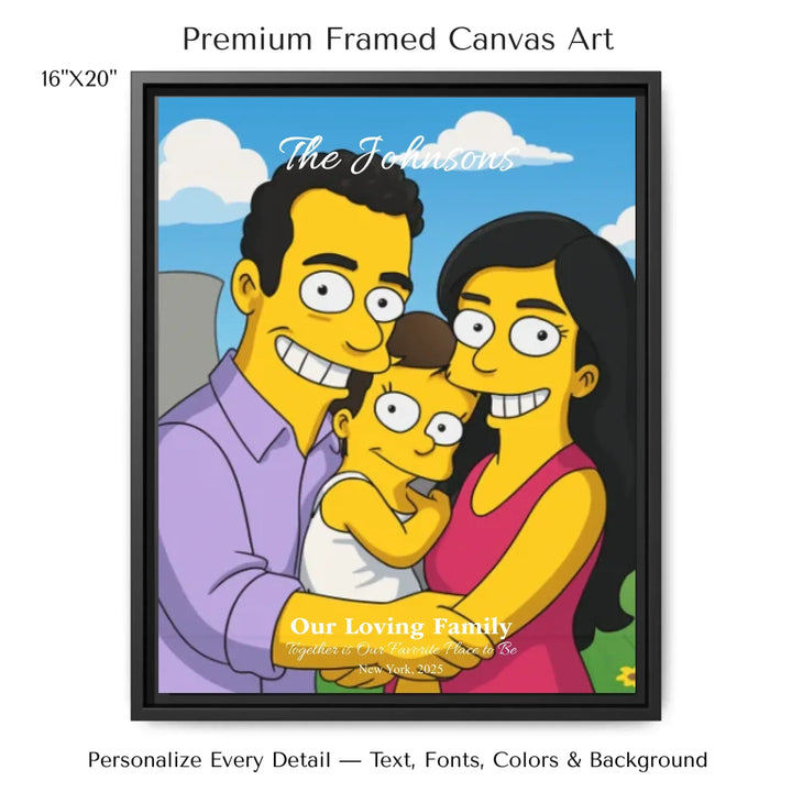 Personalized star map wall art with customizable background, title, names, date, location, and coordinates - 16x20 framed canvas-ARTFULANE