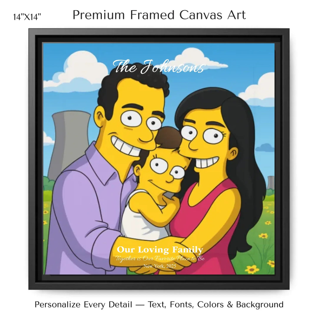 Personalized star map wall art with customizable background, title, names, date, location, and coordinates - 14x14 framed canvas-ARTFULANE