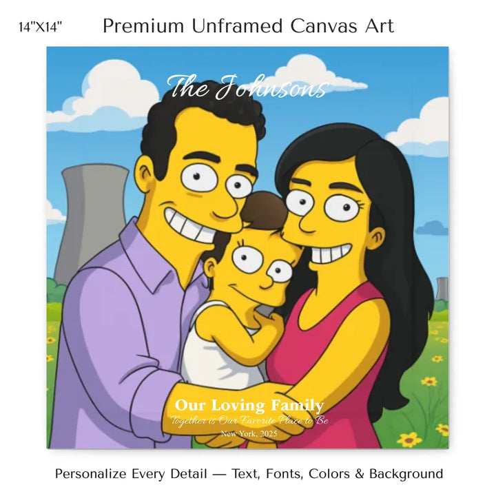 Personalized star map wall art with customizable background, title, names, date, location, and coordinates - 14x14 stretched canvas-ARTFULANE