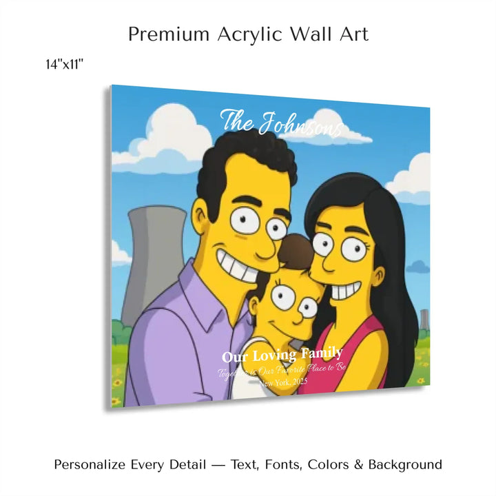 Personalized star map wall art with customizable background, title, names, date, location, and coordinates - 14x11 acrylic print with french cleat-ARTFULANE