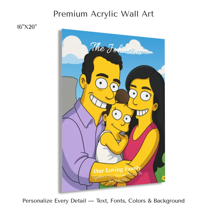 Personalized star map wall art with customizable background, title, names, date, location, and coordinates - 16x20 acrylic print with french cleat-ARTFULANE