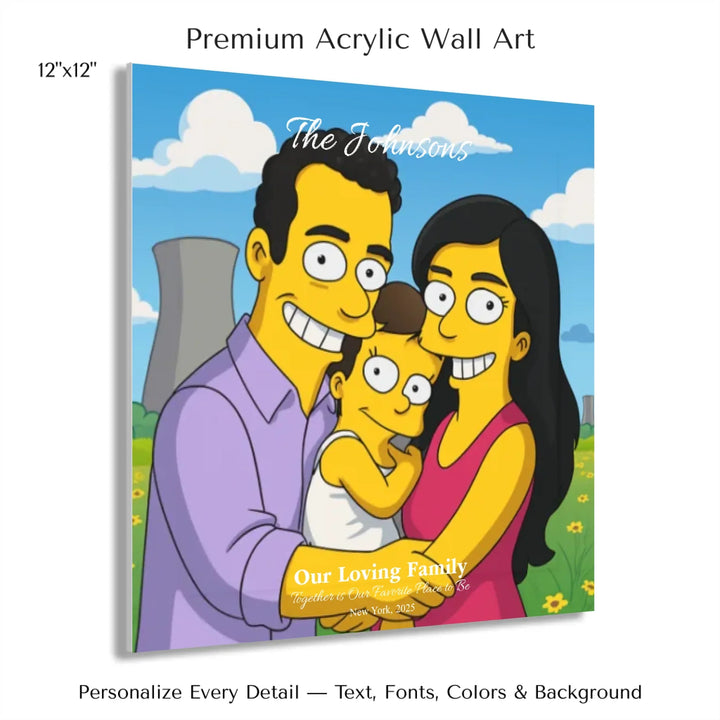 Personalized star map wall art with customizable background, title, names, date, location, and coordinates - 12x12 acrylic print with french cleat-ARTFULANE