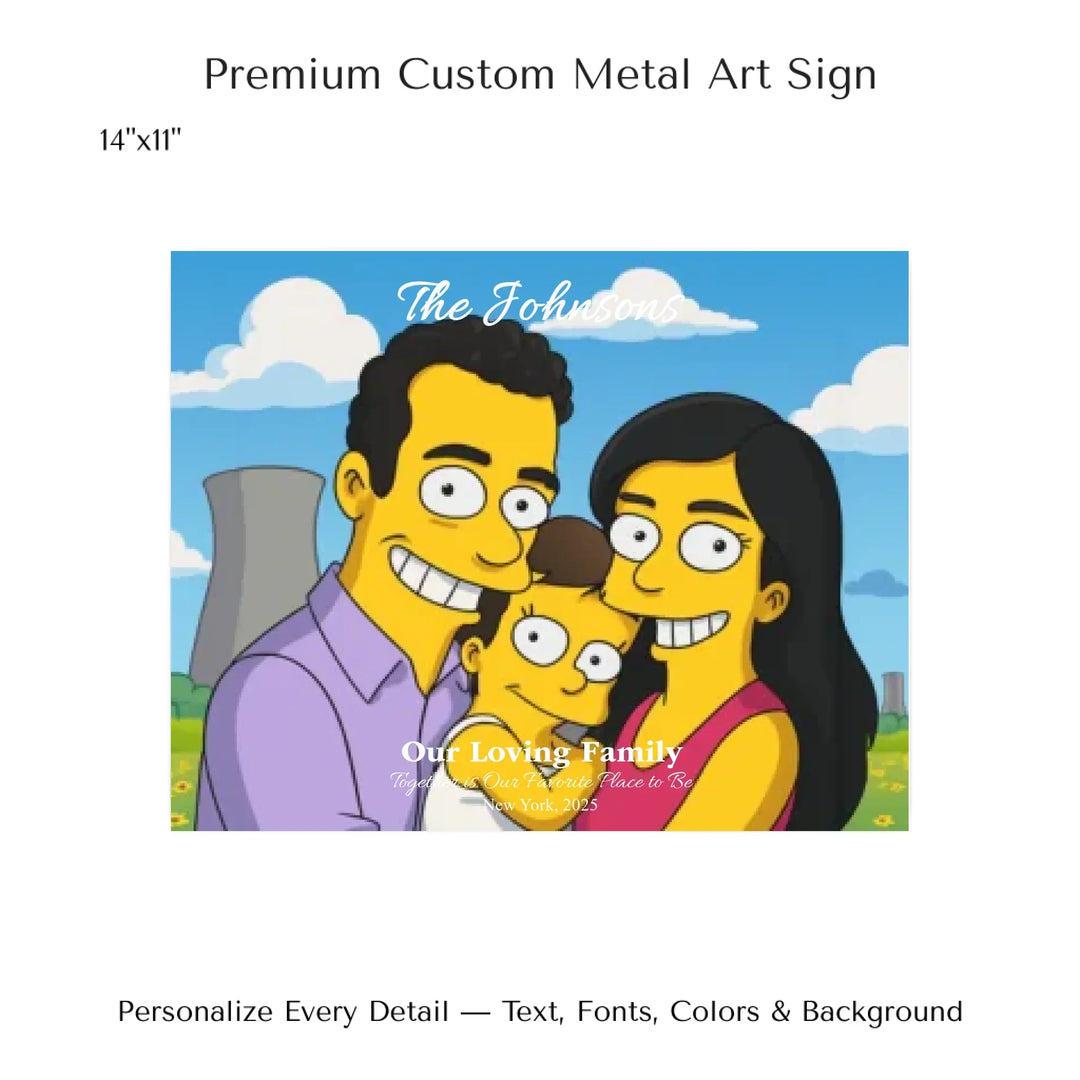 Personalized star map wall art with customizable background, title, names, date, location, and coordinates - 14x11 metal art sign-ARTFULANE