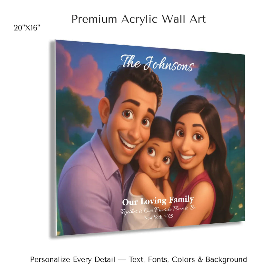 Personalized star map wall art with customizable background, title, names, date, location, and coordinates - 20x16 acrylic print with french cleat-ARTFULANE