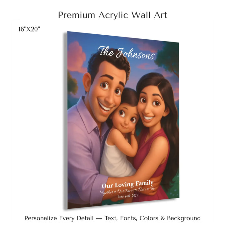 Personalized star map wall art with customizable background, title, names, date, location, and coordinates - 16x20 acrylic print with french cleat-ARTFULANE