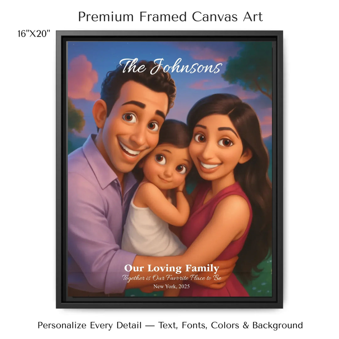 Personalized star map wall art with customizable background, title, names, date, location, and coordinates - 16x20 framed canvas-ARTFULANE