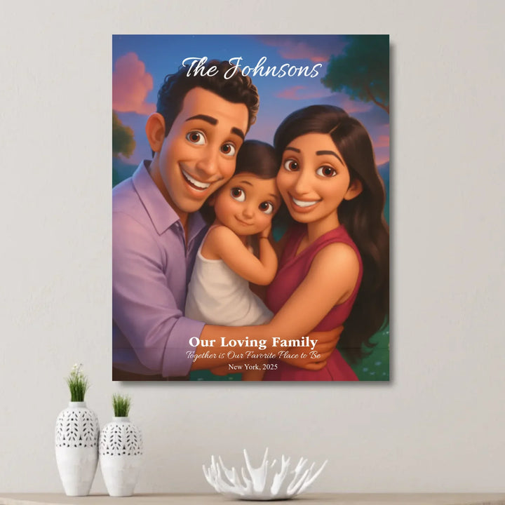 Personalized star map wall art with customizable background, title, names, date, location, and coordinates - unframed canvas on wall-ARTFULANE