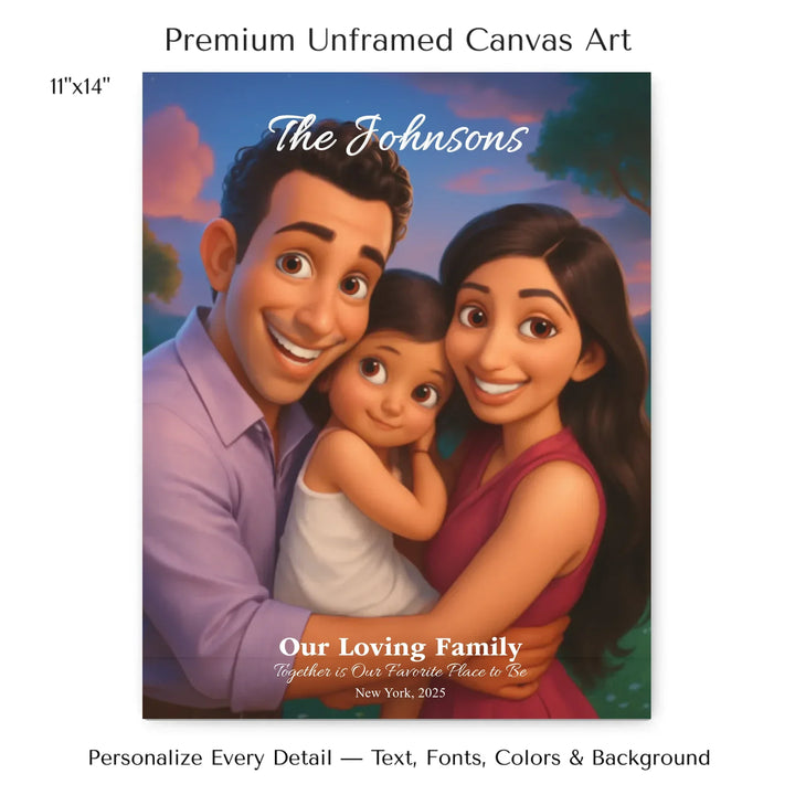 Personalized star map wall art with customizable background, title, names, date, location, and coordinates - 11x14 stretched canvas-ARTFULANE