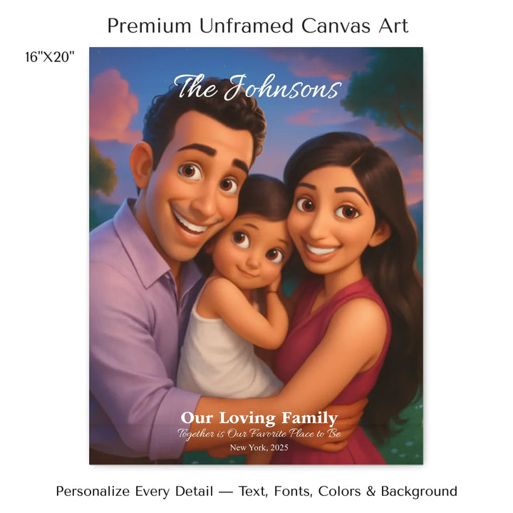 Personalized star map wall art with customizable background, title, names, date, location, and coordinates - 16x20 stretched canvas-ARTFULANE