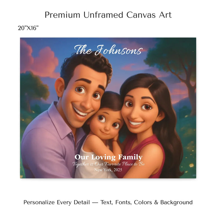 Personalized star map wall art with customizable background, title, names, date, location, and coordinates - 20x16 stretched canvas-ARTFULANE