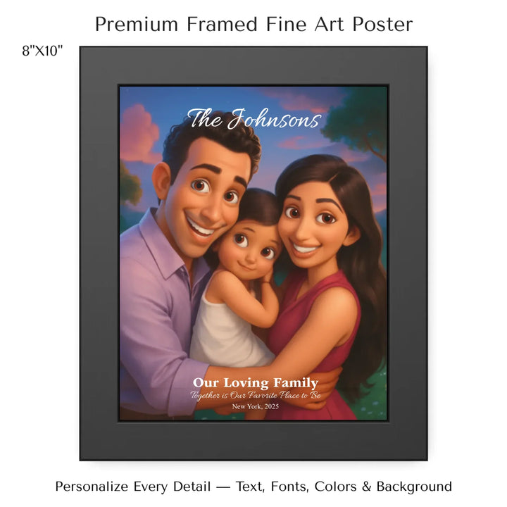 Personalized star map wall art with customizable background, title, names, date, location, and coordinates - 8x10 framed poster-ARTFULANE