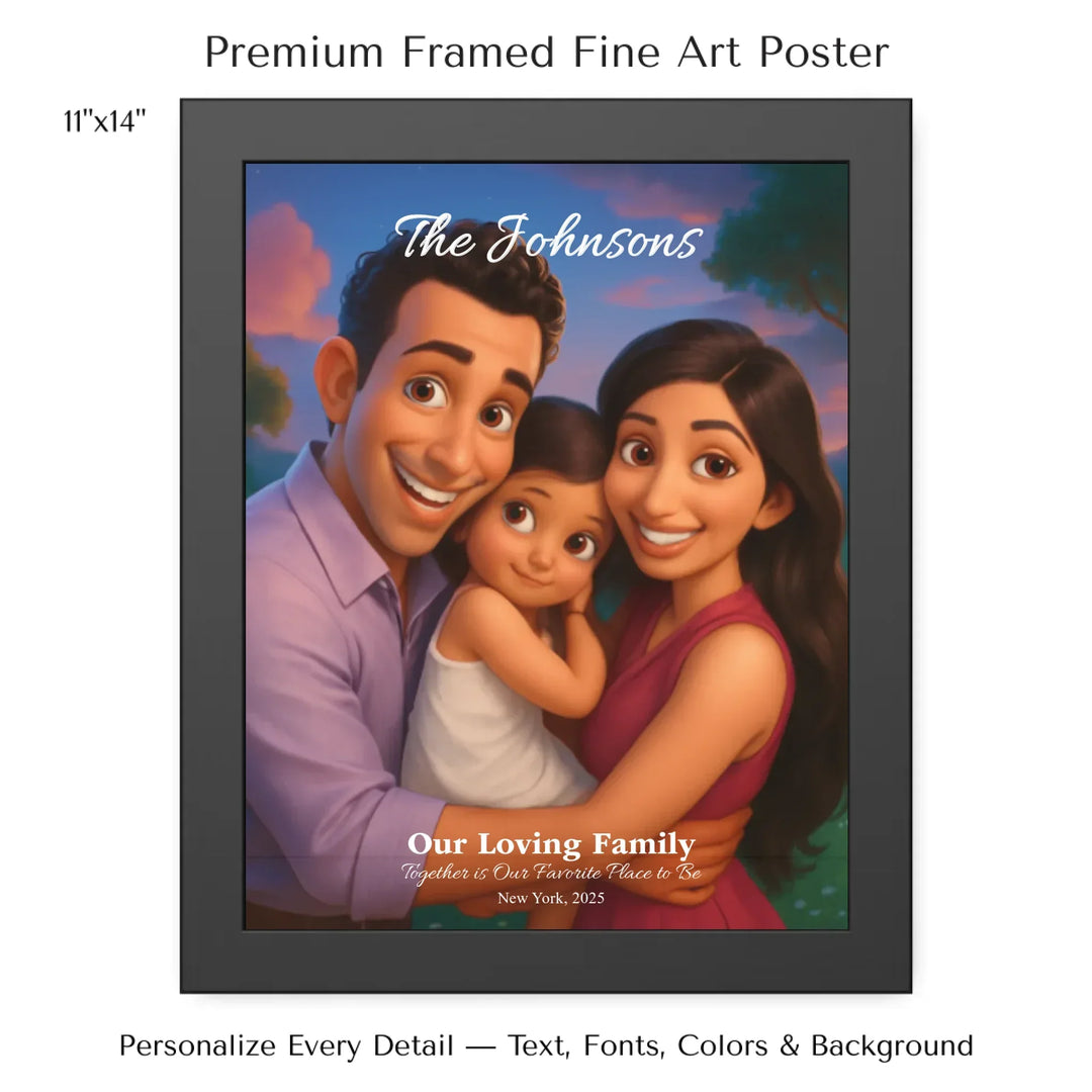 Personalized star map wall art with customizable background, title, names, date, location, and coordinates - 11x14 framed poster-ARTFULANE