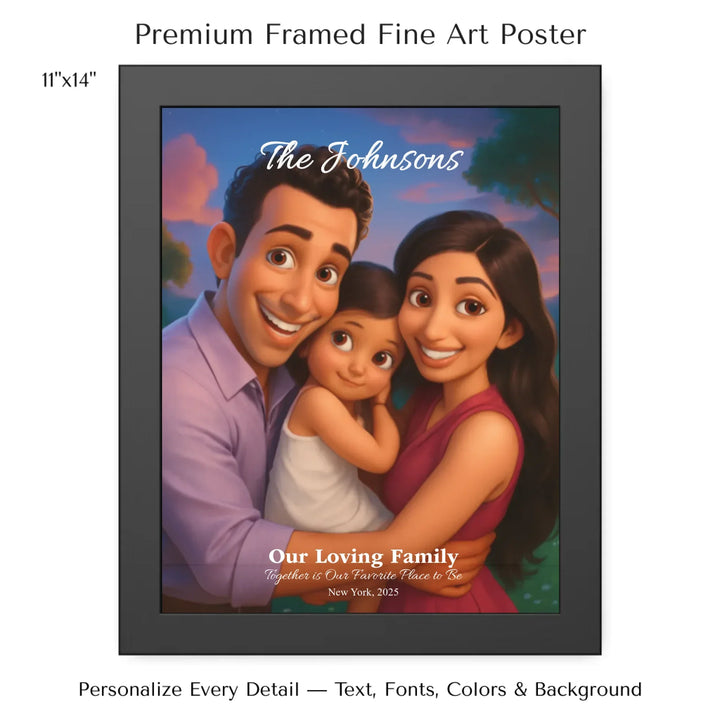 Personalized star map wall art with customizable background, title, names, date, location, and coordinates - 11x14 framed poster-ARTFULANE