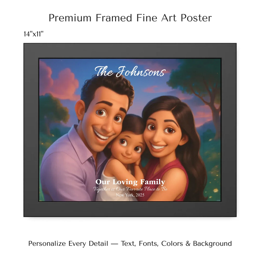 Personalized star map wall art with customizable background, title, names, date, location, and coordinates - 14x11 framed poster-ARTFULANE