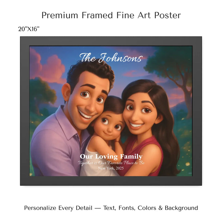 Personalized star map wall art with customizable background, title, names, date, location, and coordinates - 20x16 framed poster-ARTFULANE