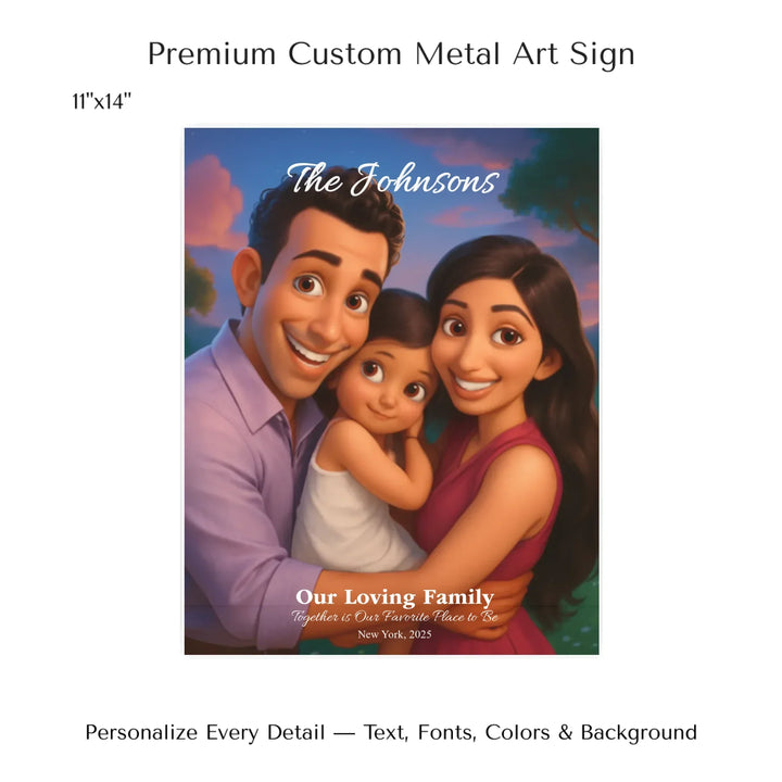 Personalized star map wall art with customizable background, title, names, date, location, and coordinates - 11x14 metal art sign-ARTFULANE