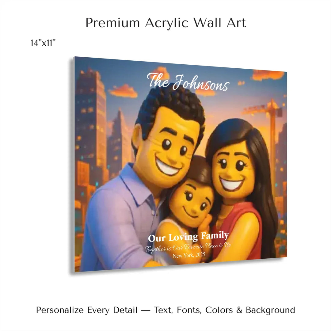 Personalized star map wall art with customizable background, title, names, date, location, and coordinates - 14x11 acrylic print with french cleat-ARTFULANE