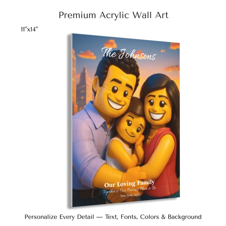 Personalized star map wall art with customizable background, title, names, date, location, and coordinates - 11x14 acrylic print with french cleat-ARTFULANE