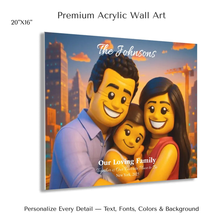 Personalized star map wall art with customizable background, title, names, date, location, and coordinates - 20x16 acrylic print with french cleat-ARTFULANE