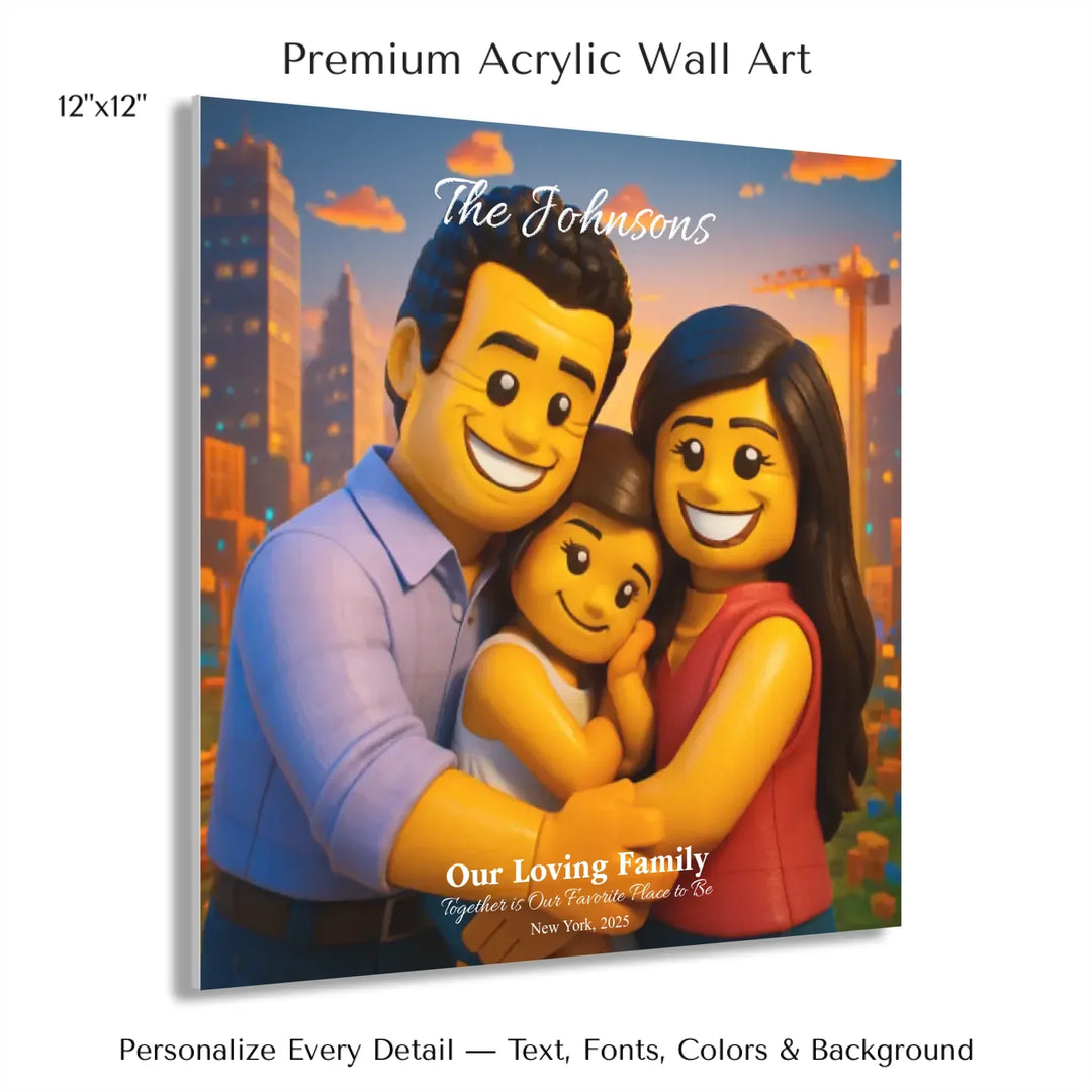 Personalized star map wall art with customizable background, title, names, date, location, and coordinates - 12x12 acrylic print with french cleat-ARTFULANE