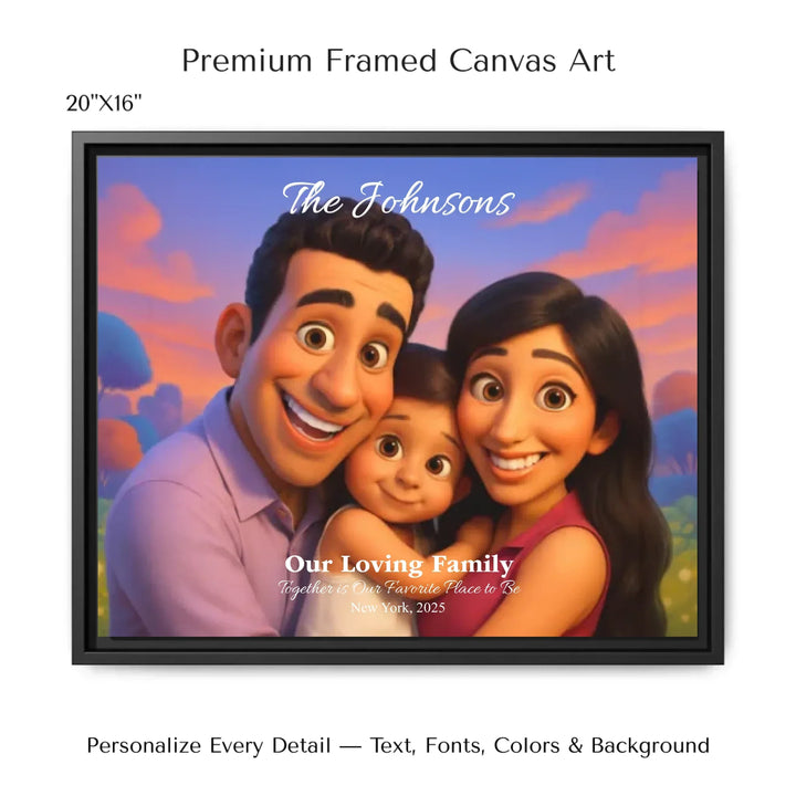 Personalized star map wall art with customizable background, title, names, date, location, and coordinates - 20x16 framed canvas-ARTFULANE