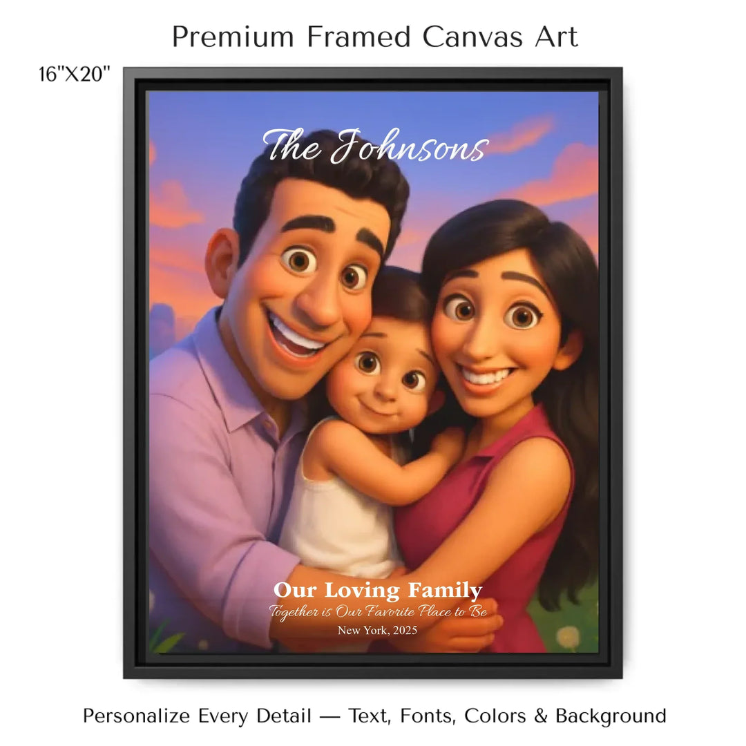 Personalized star map wall art with customizable background, title, names, date, location, and coordinates - 16x20 framed canvas-ARTFULANE