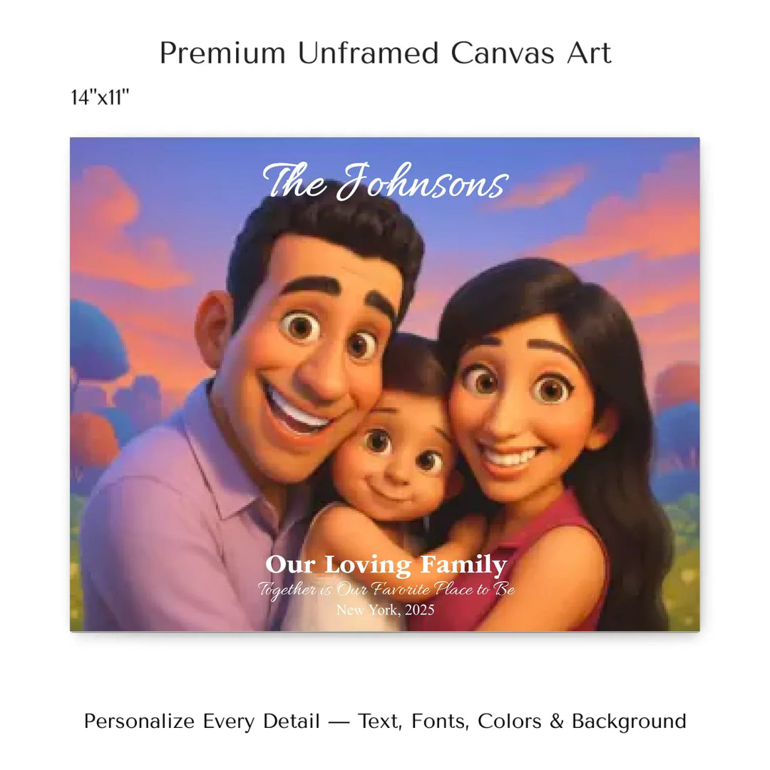 Personalized star map wall art with customizable background, title, names, date, location, and coordinates - 14x11 stretched canvas-ARTFULANE