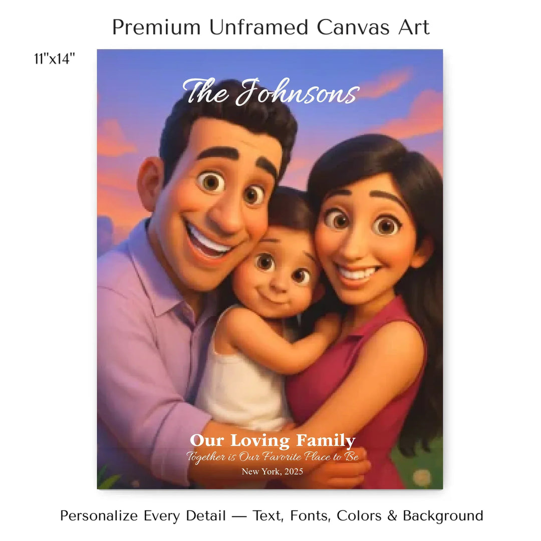 Personalized star map wall art with customizable background, title, names, date, location, and coordinates - 11x14 stretched canvas-ARTFULANE