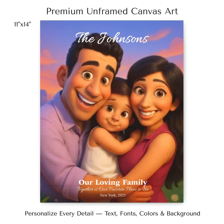 Personalized star map wall art with customizable background, title, names, date, location, and coordinates - 11x14 stretched canvas-ARTFULANE