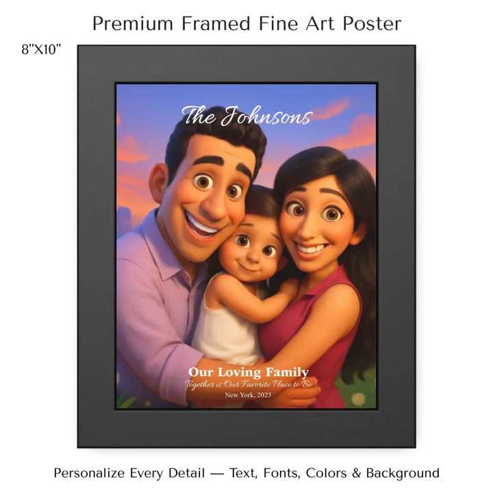 Personalized star map wall art with customizable background, title, names, date, location, and coordinates - 8x10 framed poster-ARTFULANE