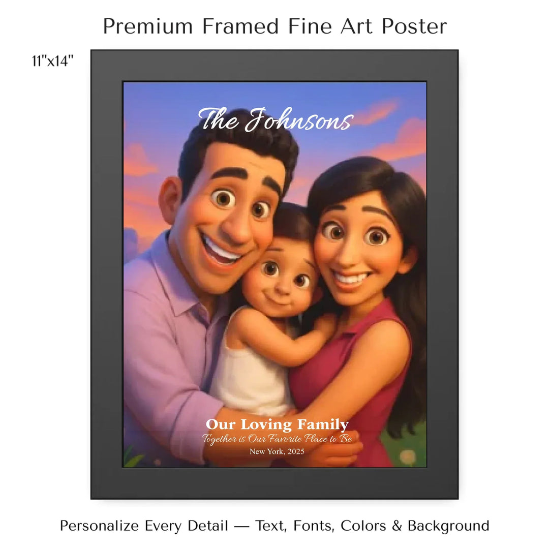 Personalized star map wall art with customizable background, title, names, date, location, and coordinates - 11x14 framed poster-ARTFULANE