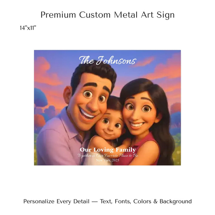 Personalized star map wall art with customizable background, title, names, date, location, and coordinates - 14x11 metal art sign-ARTFULANE