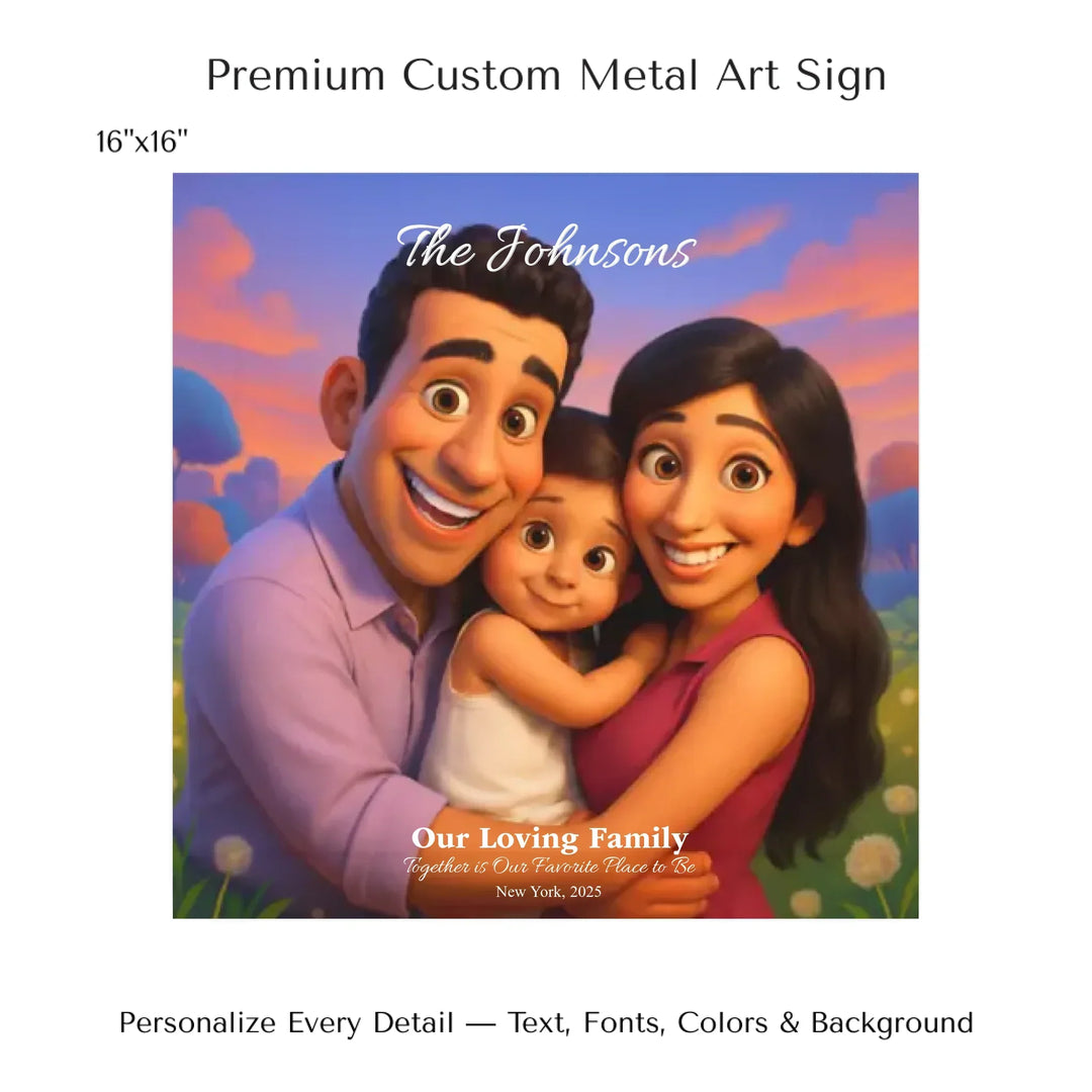 Personalized star map wall art with customizable background, title, names, date, location, and coordinates - 16x16 metal art sign-ARTFULANE