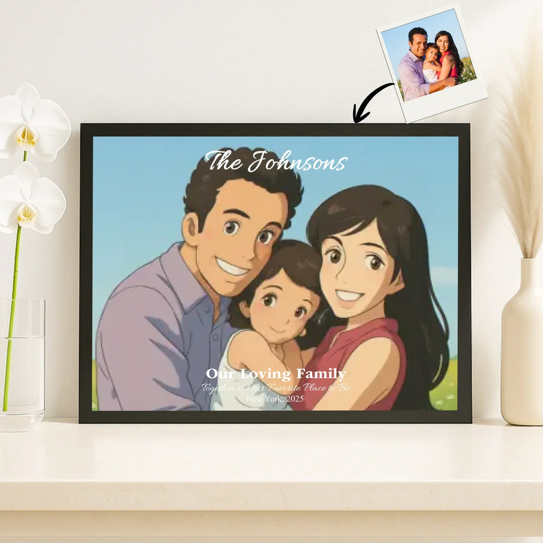 Personalized star map wall art with mountain landscape, custom night sky, constellation lines, and editable names, date, and coordinates -framed canvas on shelf-ARTFULANE