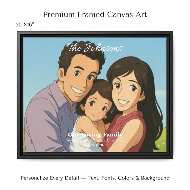 Personalized star map wall art with customizable background, title, names, date, location, and coordinates - 20x16 framed canvas-ARTFULANE