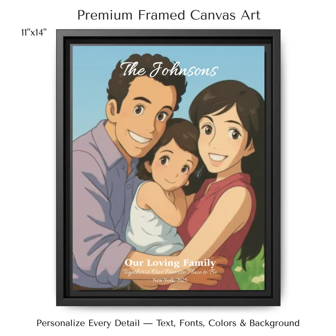 Personalized star map wall art with customizable background, title, names, date, location, and coordinates - 11x14 framed canvas-ARTFULANE