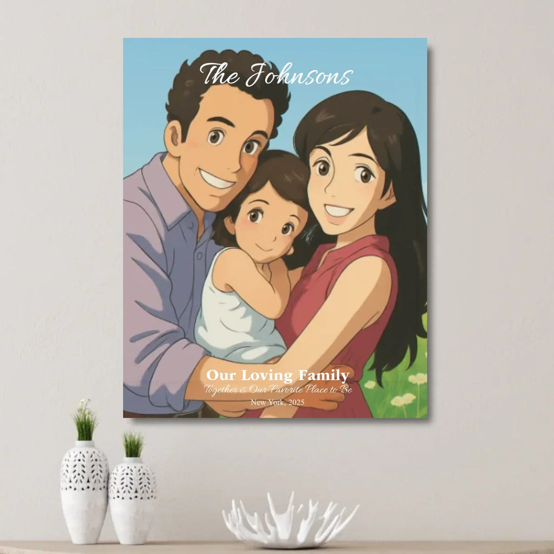 Personalized star map wall art with customizable background, title, names, date, location, and coordinates - unframed canvas on wall-ARTFULANE