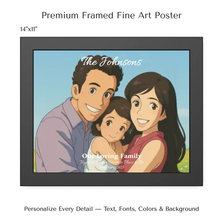 Personalized star map wall art with customizable background, title, names, date, location, and coordinates - 14x11 framed poster-ARTFULANE