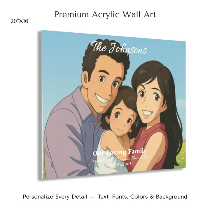 Personalized star map wall art with customizable background, title, names, date, location, and coordinates - 20x16 acrylic print with french cleat-ARTFULANE