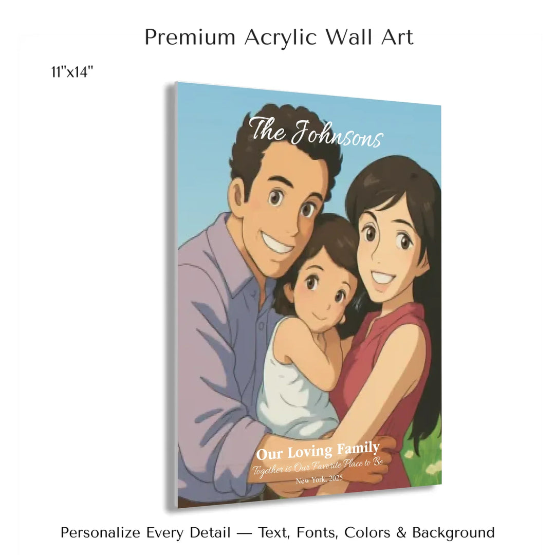 Personalized star map wall art with customizable background, title, names, date, location, and coordinates - 11x14 acrylic print with french cleat-ARTFULANE